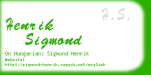 henrik sigmond business card